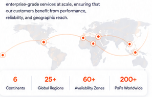 Global map with orange connection nodes